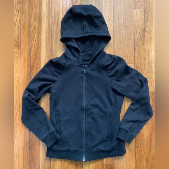 Lululemon Cool & Collected Full Zip Black Athletic Hooded Jacket Size 4 - Picture 4 of 6